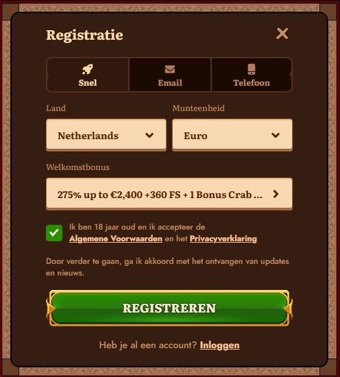 registeren wildrobin casino netherlands